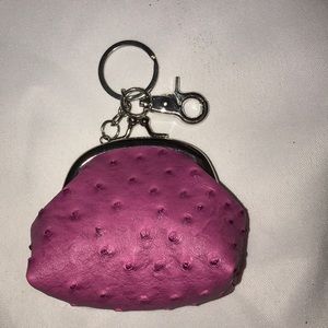 The Metropolitan Ostrich Skin Coin Purse Keychain